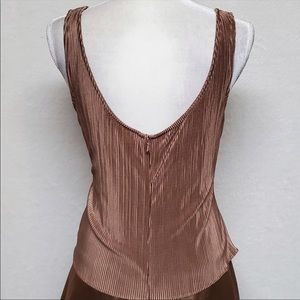 Cachet Copper Micro-pleated Sequin Beaded Satin Tulle Jacket Peplum Dress Set 12